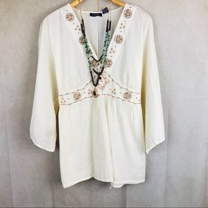 Mileage | Boho Top | Cream | 1X